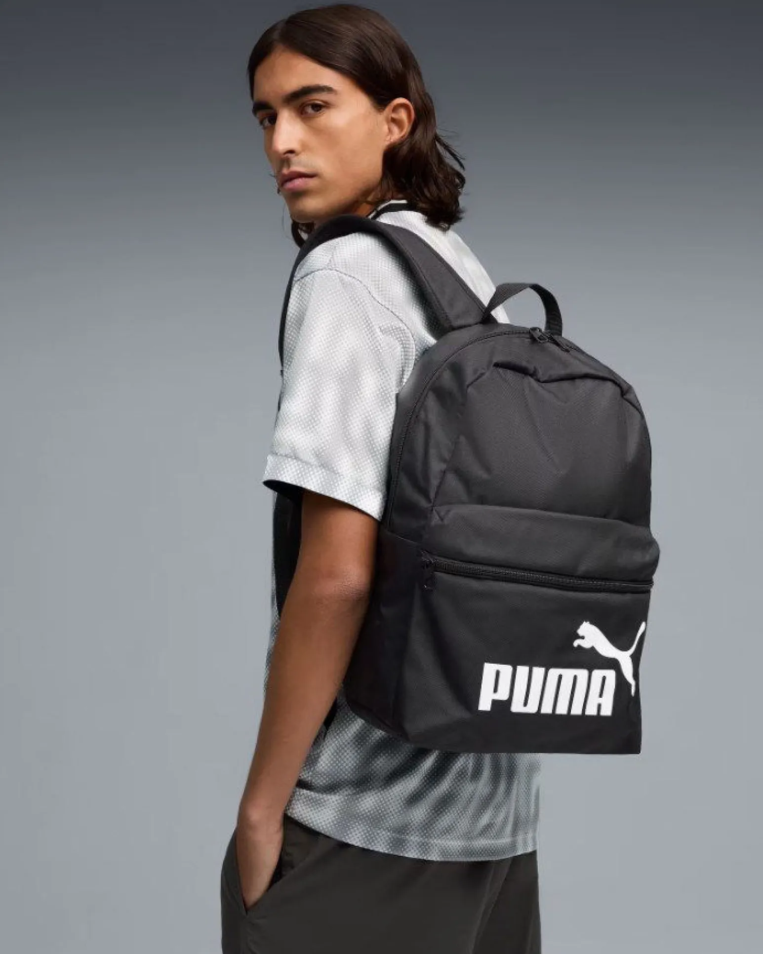 PUMA - ZAINO + BORSELLO NERO PHASE BACKPACK LOGO BIANCO, 092190-01