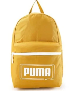 PUMA - Zaino giallo e bianco con tasca frontale e spallacci regolabili