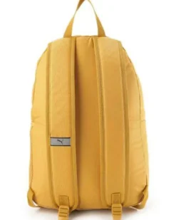 PUMA - Zaino giallo e bianco con tasca frontale e spallacci regolabili