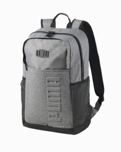 PUMA - Zaino grigio con tasca anteriore e scomparto per laptop interno