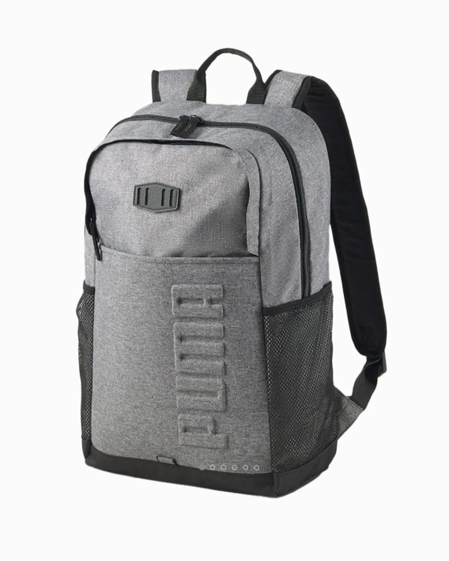 PUMA - Zaino grigio con tasca anteriore e scomparto per laptop interno