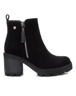 REFRESH - Tronchetto nero scamosciato con zip laterale, tacco 7,5CM