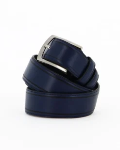 RENATO BALESTRA - Cinta blu con fodera in VERA PELLE e dettaglio nero