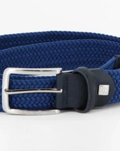 RENATO BALESTRA-Cinta uomo blu royal, intrecciata ed elasticizzata