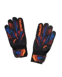 REUSCH - Guanti da portiere uomo neri con dettagli arancioni e blu - ATTRAKT STARTER SOLID