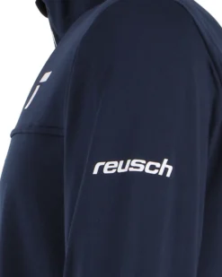 REUSCH - Maglia termica blu da uomo a maniche lunghe con mezza zip frontale