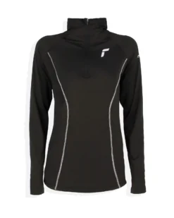 REUSCH - Maglia termica da donna a maniche lunghe con mezza zip frontale