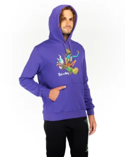 RICK AND MORTY - UOMO FELPA CON CAPPUCCIO