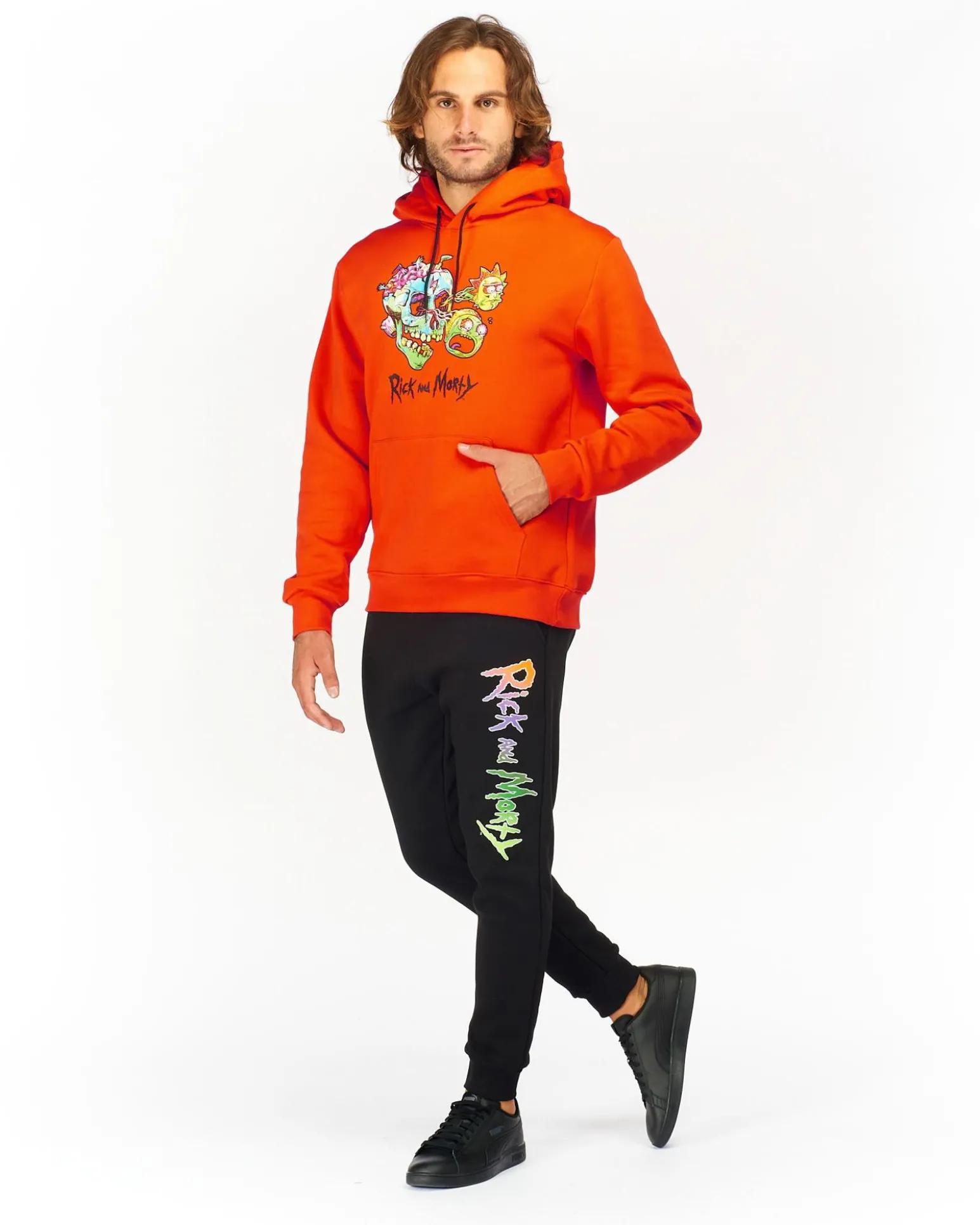 RICK AND MORTY - UOMO FELPA CON CAPPUCCIO