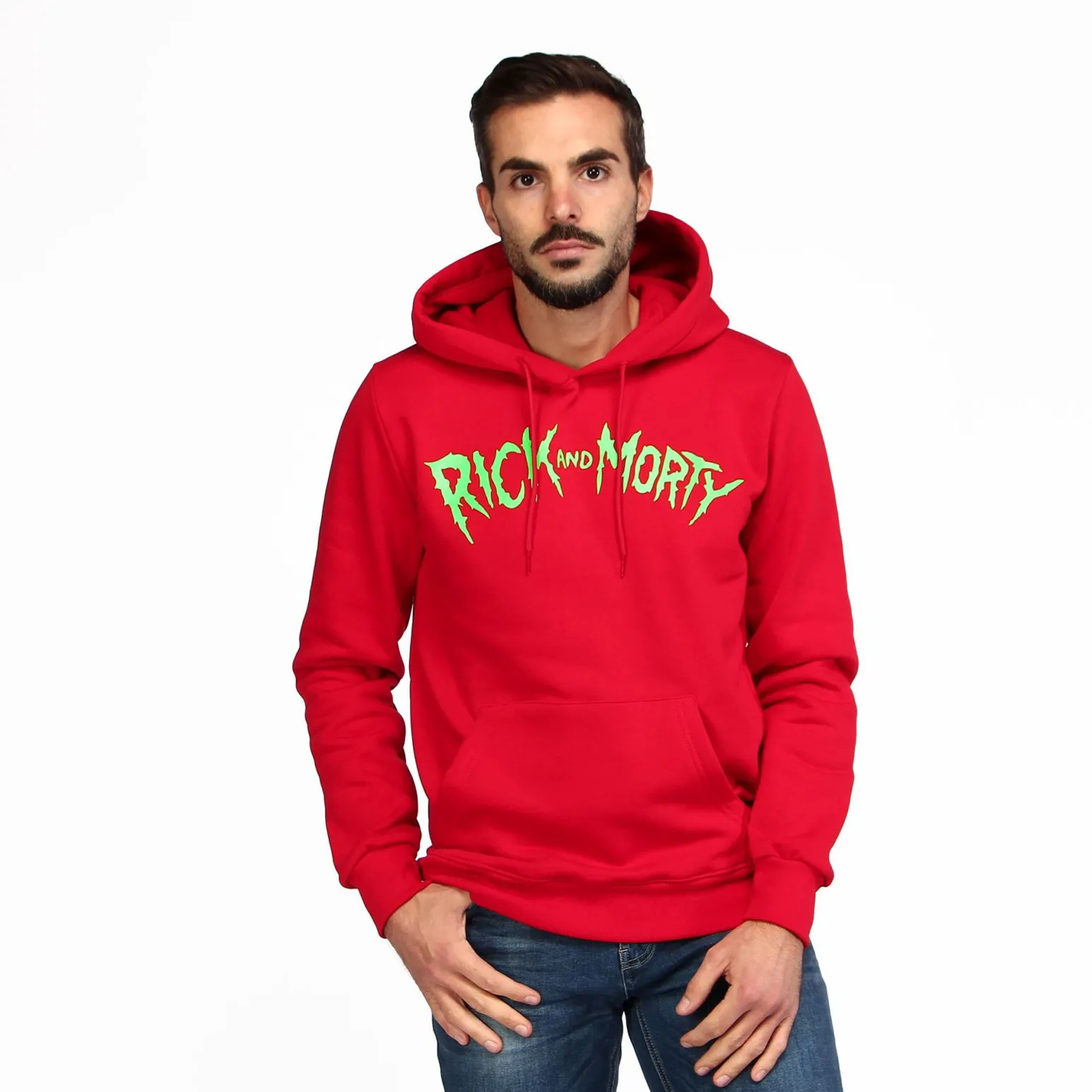 RICK AND MORTY - UOMO FELPA CON CAPPUCCIO