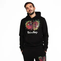 RICK AND MORTY - UOMO FELPA CON CAPPUCCIO