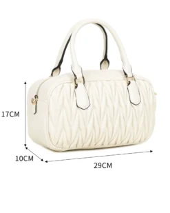 RIFLE - Bauletto due manici beige trapuntato, tracolla removibile
