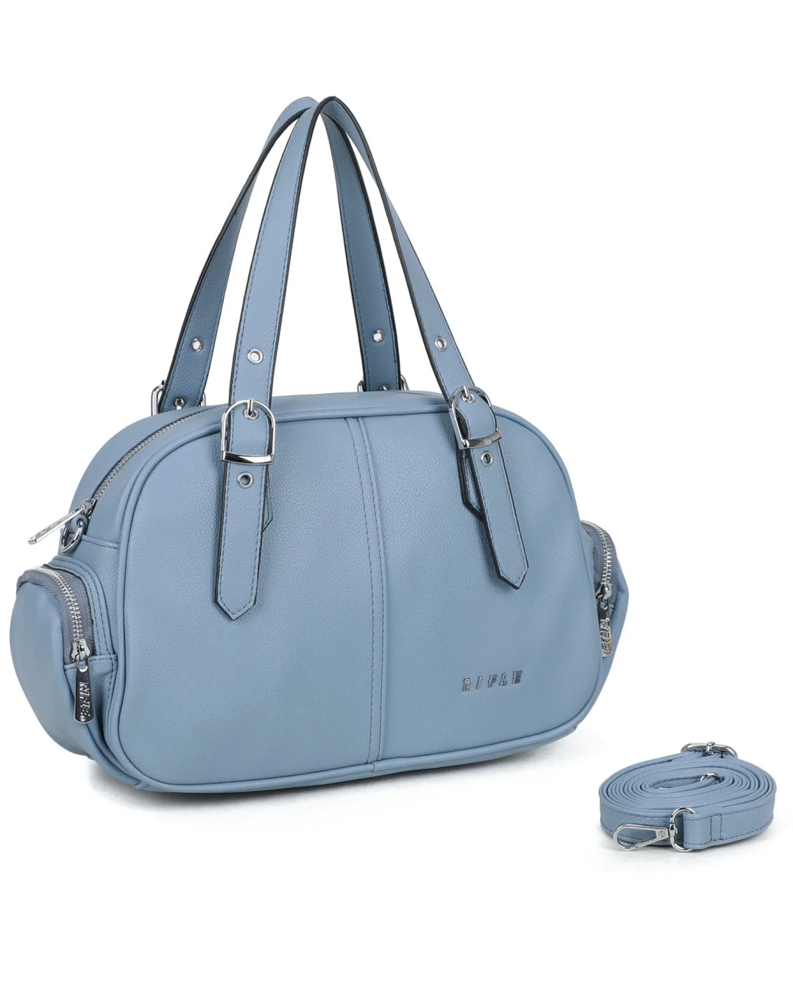 RIFLE - Borsa a mano avio con tasche laterali e fibbie sui manici, tracolla removibile