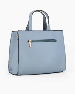 RIFLE - Borsa a mano celeste avio con tasca frontale e tracolla removibile