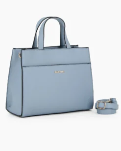 RIFLE - Borsa a mano celeste avio con tasca frontale e tracolla removibile