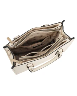 RIFLE - Borsa a mano cuoio con tre scomparti principali e parte frontale intrecciata, tracolla removibile