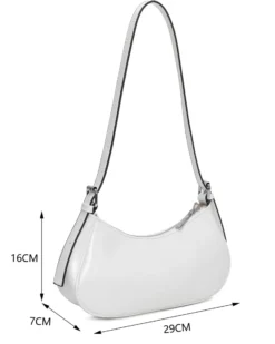 RIFLE - Borsa a spalla bianca con fibbie frontali e tracolla removibile