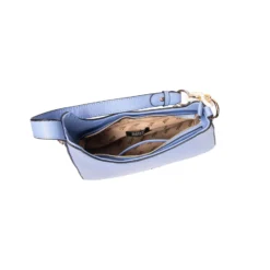 RIFLE - Borsa a spalla celeste con tasca posteriore e catena sul manico, tracolla removibile