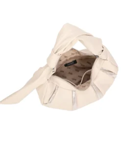 RIFLE - Borsa a spalla naturale trapuntata con lustrini, tracolla removibile