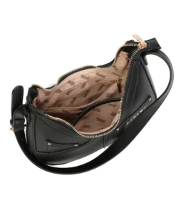 RIFLE - Borsa a spalla nera con tasca posteriore e finte tasche frontali