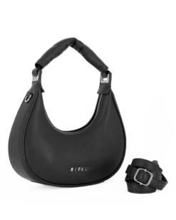RIFLE - Borsa a spalla nera, tracolla removibile
