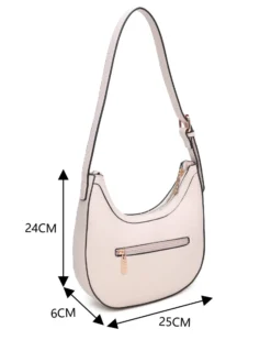 RIFLE - Borsa a spalla nude con tasca posteriore e finte tasche frontali