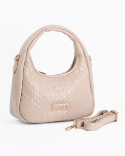 RIFLE - Borsa a spalla nude trapuntata con tracolla removibile