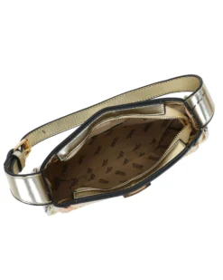 RIFLE - Borsa a spalla platino con dettaglio intreccio frontale, tracolla removibile