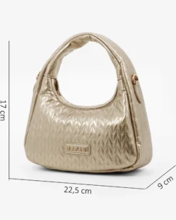 RIFLE - Borsa a spalla platino trapuntata con tracolla removibile