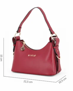 RIFLE - Borsa a spalla rubino, tracolla removibile