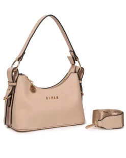 RIFLE - Borsa a spalla taupe, tracolla removibile
