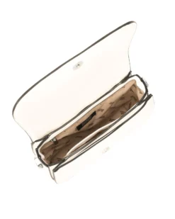 RIFLE - Borsa avorio con tre scomparti interni e treccia sulla patta, tracolla removibile