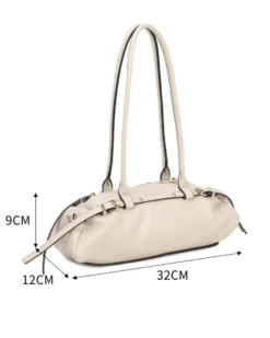 RIFLE - Borsa baguette a spalla naturale con fibbie, tracolla removibile