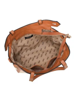 RIFLE - Borsa due manici beige con parte frontale in paglia, tracolla removibile