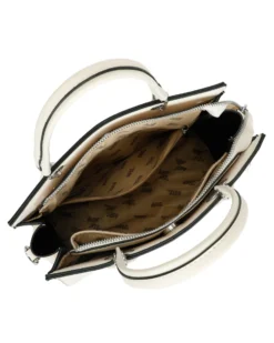 RIFLE - Borsa due manici beige con tre scomparti principali, tracolla removibile