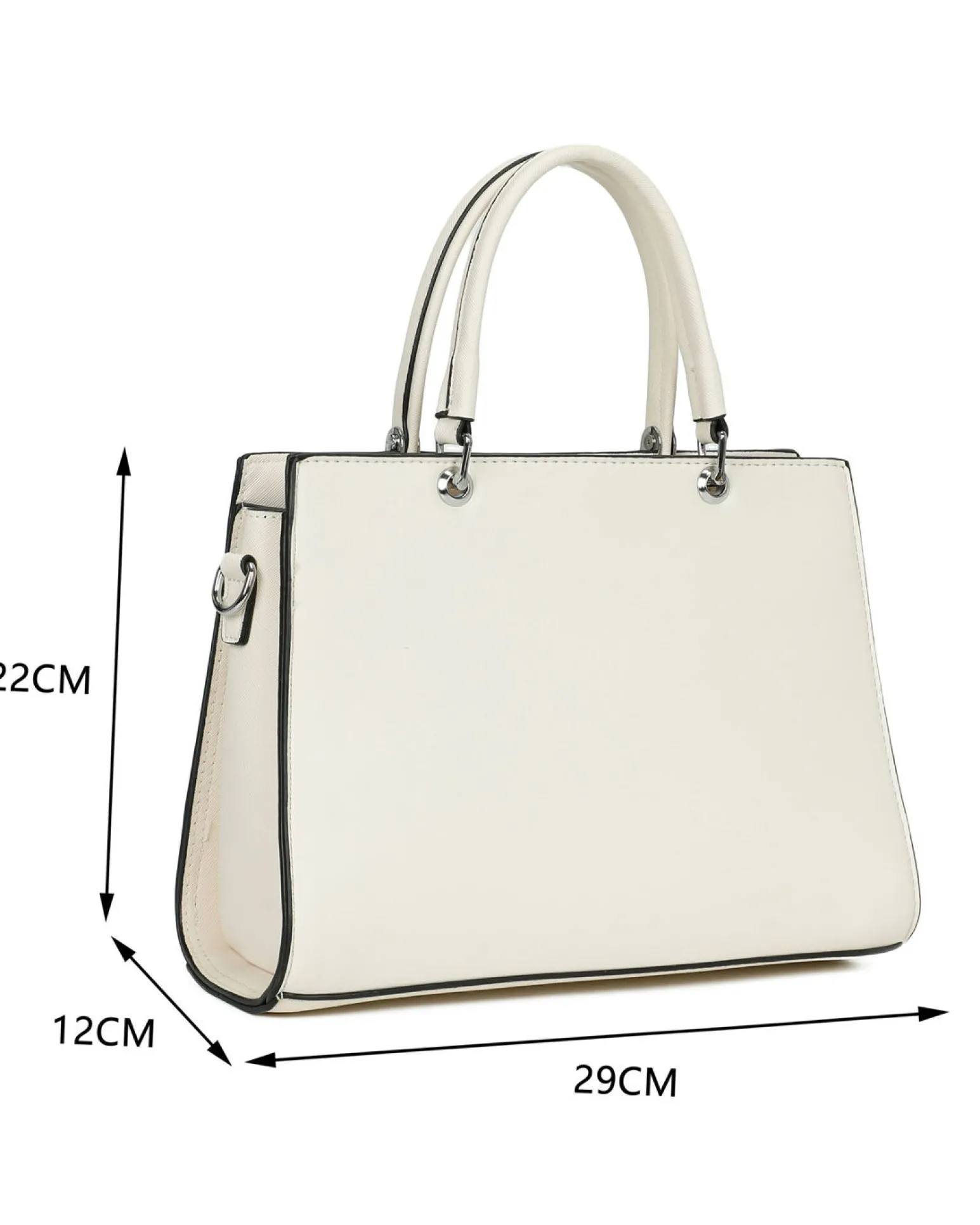RIFLE - Borsa due manici beige con tre scomparti principali, tracolla removibile