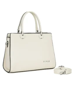 RIFLE - Borsa due manici beige con tre scomparti principali, tracolla removibile