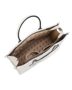 RIFLE - Borsa due manici beige con tre scomparti principali e tasca frontale, tracolla removibile