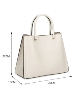 RIFLE - Borsa due manici beige con tre scomparti principali, tracolla removibile