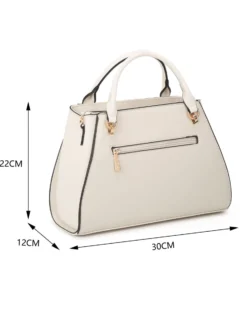 RIFLE - Borsa due manici beige con tasca posteriore, tracolla removibile