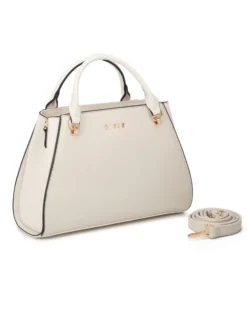 RIFLE - Borsa due manici beige con tasca posteriore, tracolla removibile