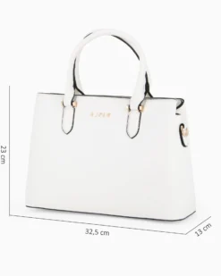 RIFLE - Borsa due manici bianca, tracolla removibile