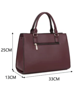 RIFLE - Borsa due manici bordeaux con tasca frontale scamosciata, tracolla removibile