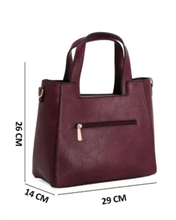 RIFLE - Borsa due manici bordeaux con parte frontale scamosciata, tracolla removibile