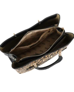 RIFLE - Borsa due manici leopardata con tre scomparti principali e tasca frontale, tracolla removibile