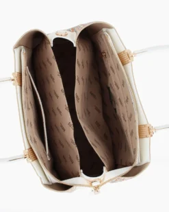 RIFLE - Borsa due manici multicolor effetto intreccio con tre scomparti interni, tracolla removibile