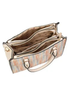 RIFLE - Borsa due manici multicolor effetto intreccio con tre scomparti principali, tracolla removibile