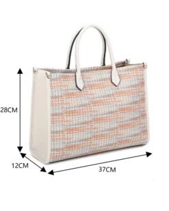 RIFLE - Borsa due manici multicolor effetto intreccio con tre scomparti principali e tasca frontale, tracolla removibile