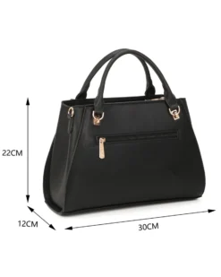 RIFLE - Borsa due manici nera con tasca posteriore, tracolla removibile