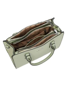 RIFLE - Borsa due manici salvia con tre scomparti principali, tracolla removibile